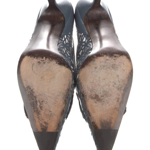 Stuart Weitzman Leather Floral Print Pumps - Sz 9 Narrow - Picture 5 of 5